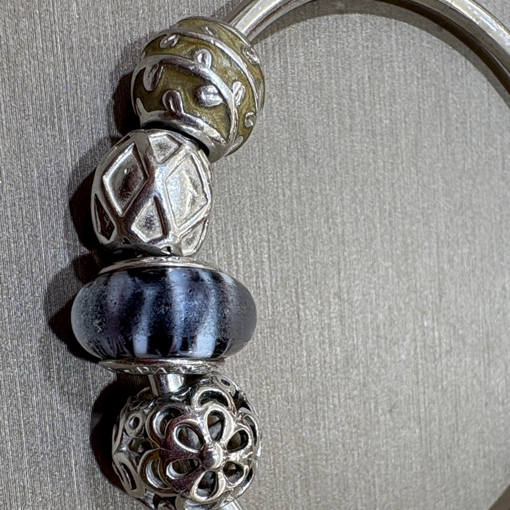 Pandora Silver Bracelet with Logo Charm - Picture 5 of 5
